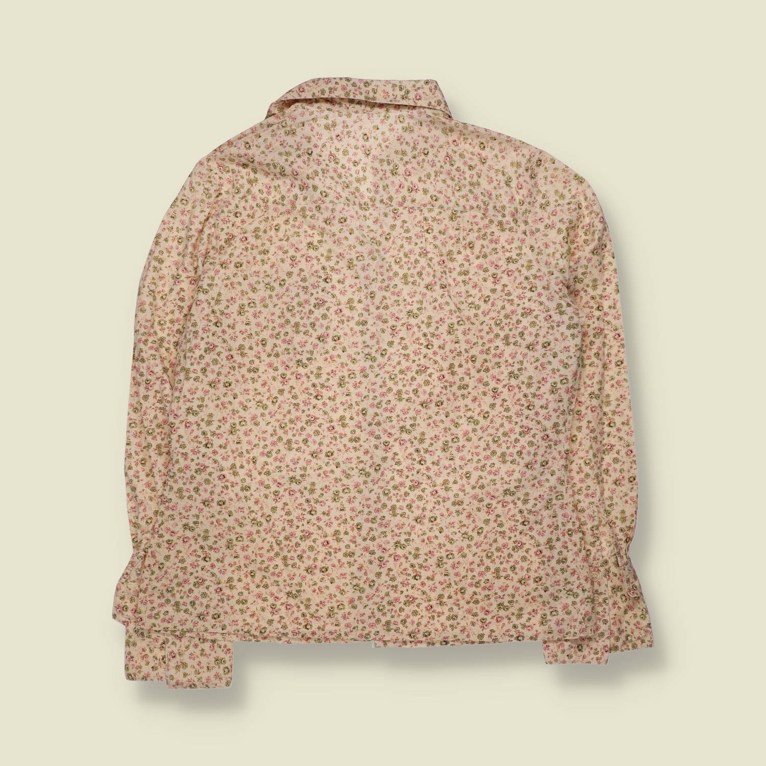 1970s | Lakerko | Ditsy Floral Blouse | Cream & Pink - 14