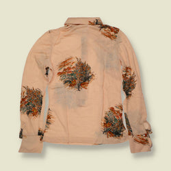 1970s | TGL | Deadstock Placement Print Blouse | Peach - 6