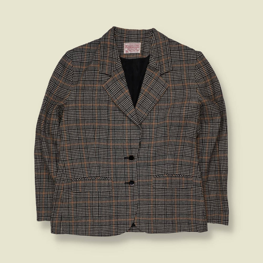 1980s | Pendleton | Glen Check Blazer | Black & Tan - 8