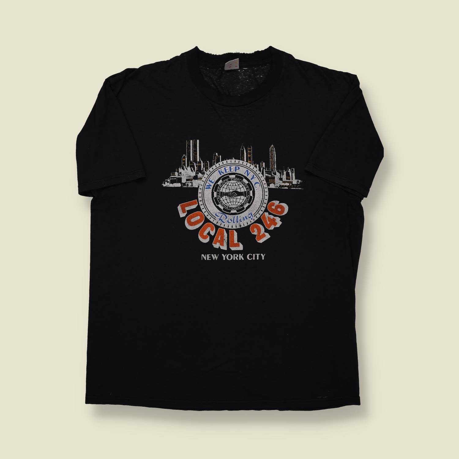 1980s Jerseys Made in USA Local 246 NYC Union T-Shirt - L/XL