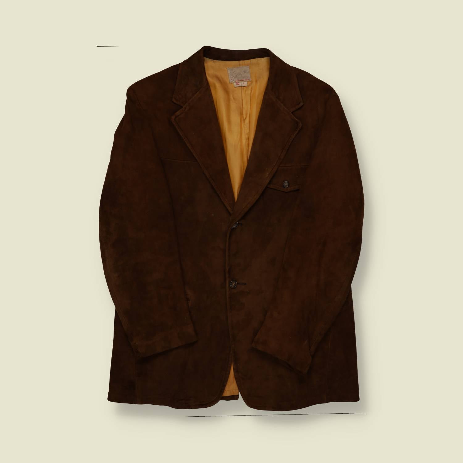 1960s Swagger Centre Suede Blazer - M/L