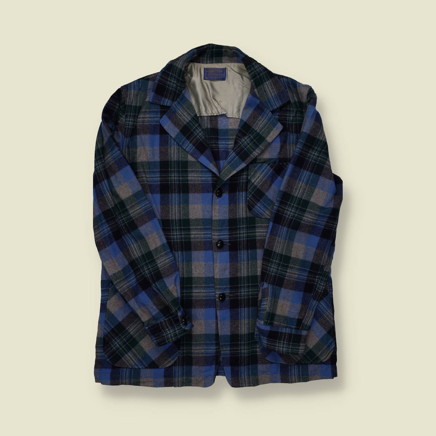 1960s Pendleton Wool Plaid Sport Jacket - Made in USA - M