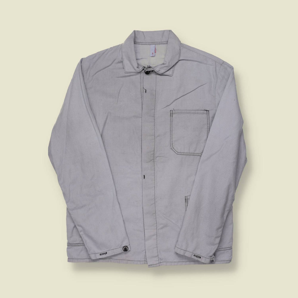 1980s French Grey Cotton Chore Jacket -S/M
