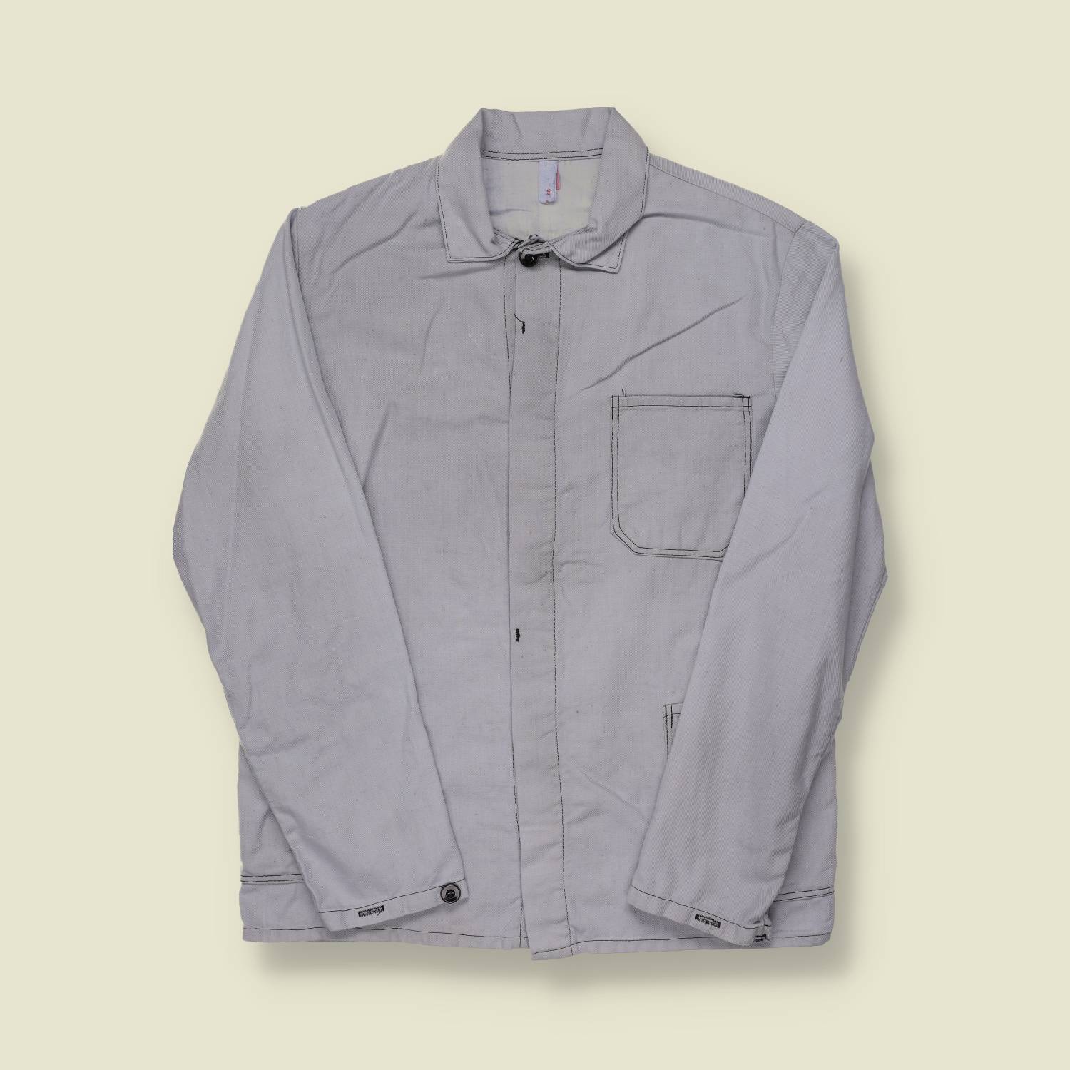 1980s French Grey Cotton Chore Jacket -S/M