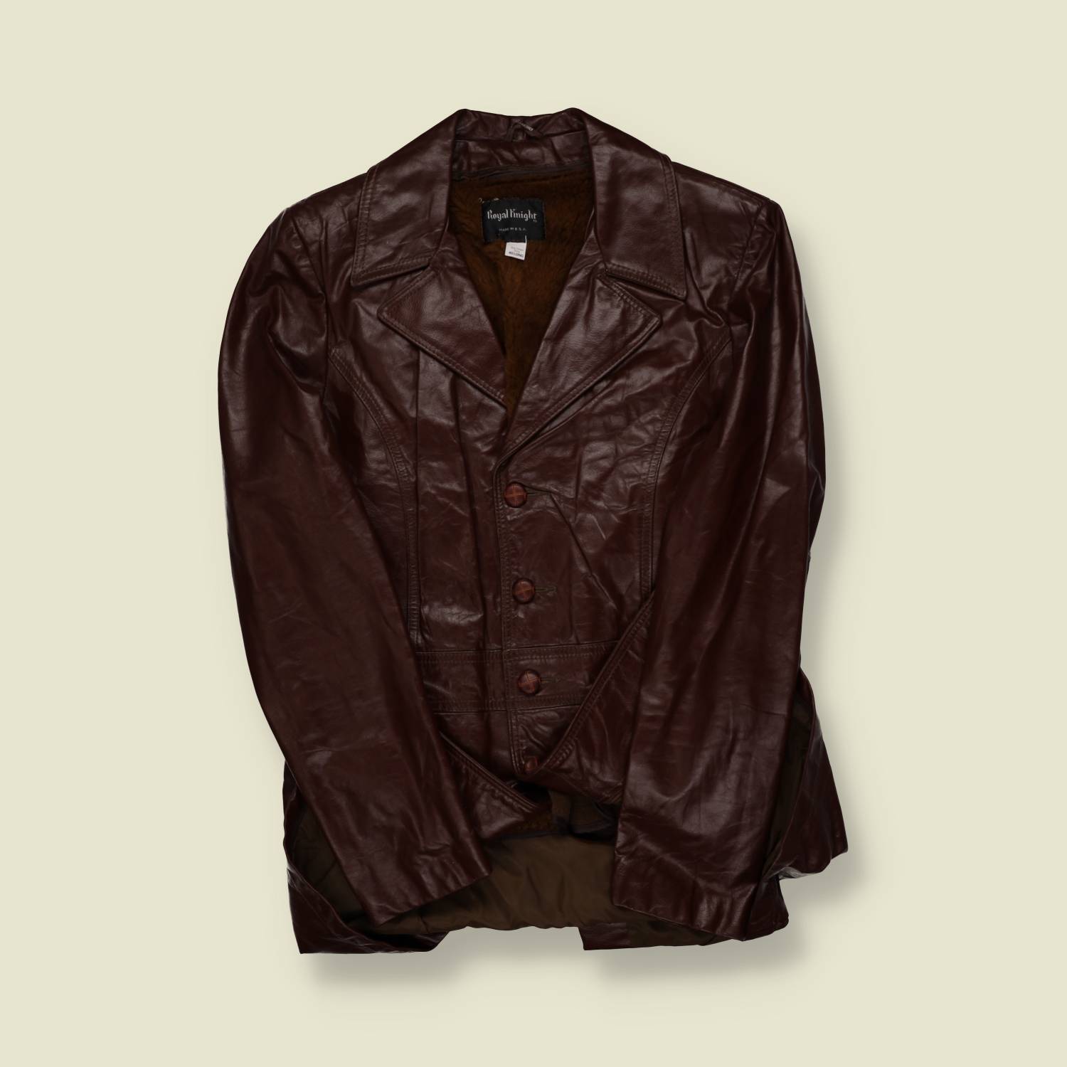 1970s Royal Knight Oxblood Leather Blazer Jacket - M