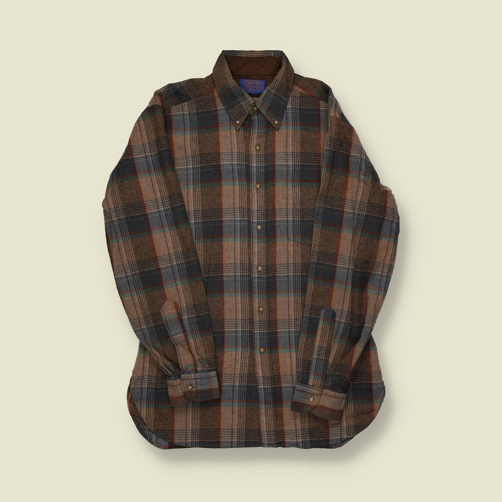 1990s Pendleton Wool Plaid Button Down Shirt - M