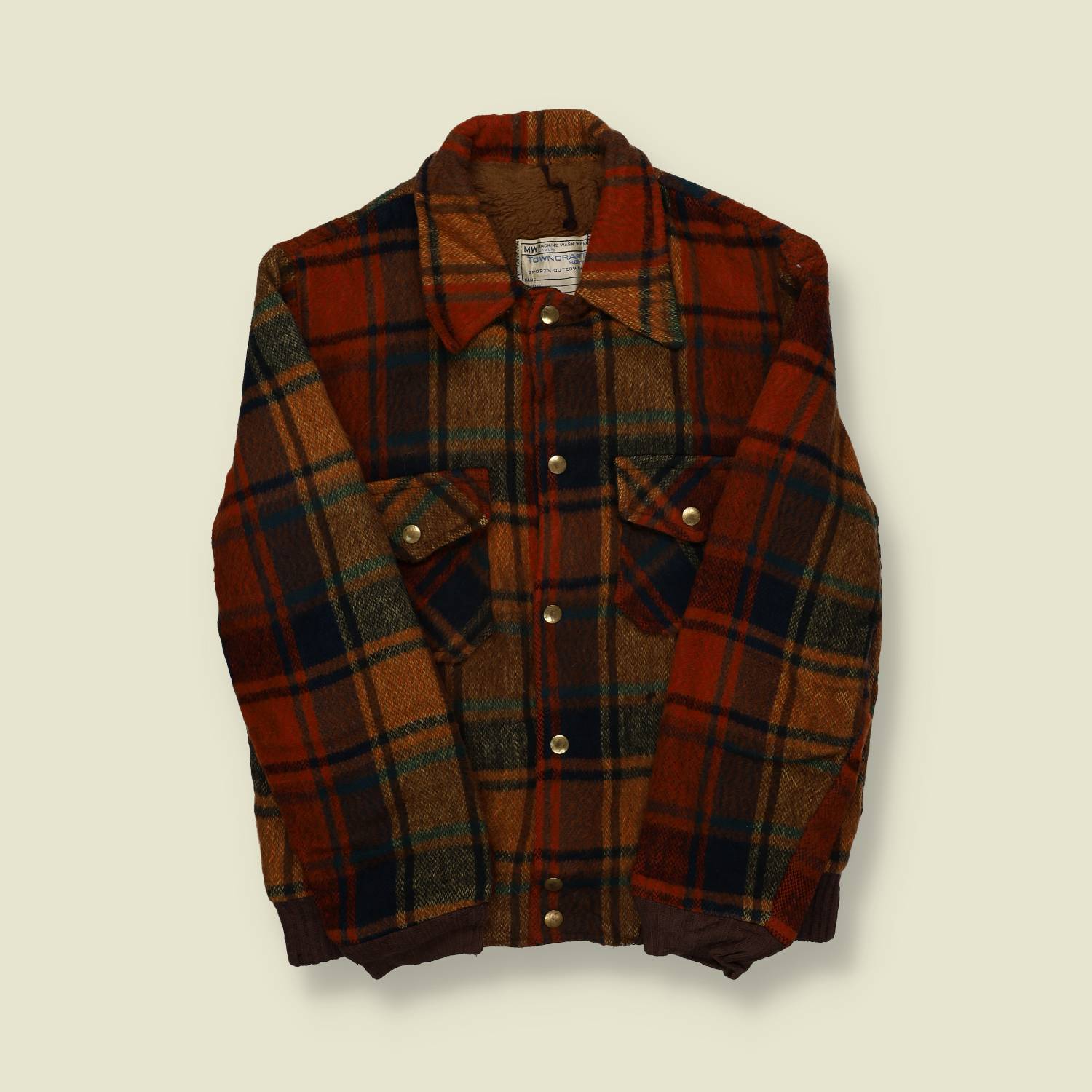 1960s Towncraft Plaid Wool Sherpa Lined Jacket - XS/S