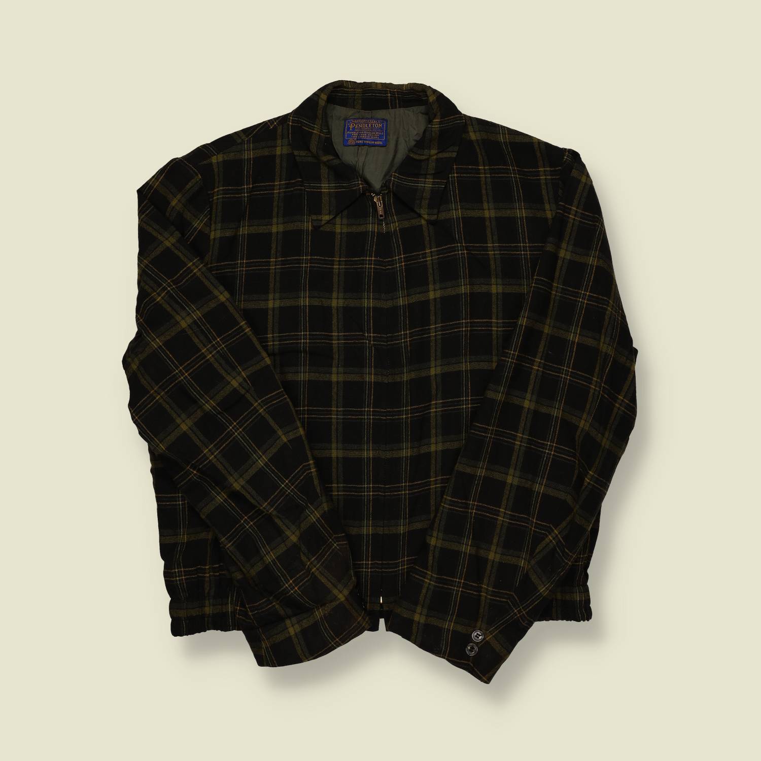 1960s Pendleton Wool Plaid Zip Jacket - S/M