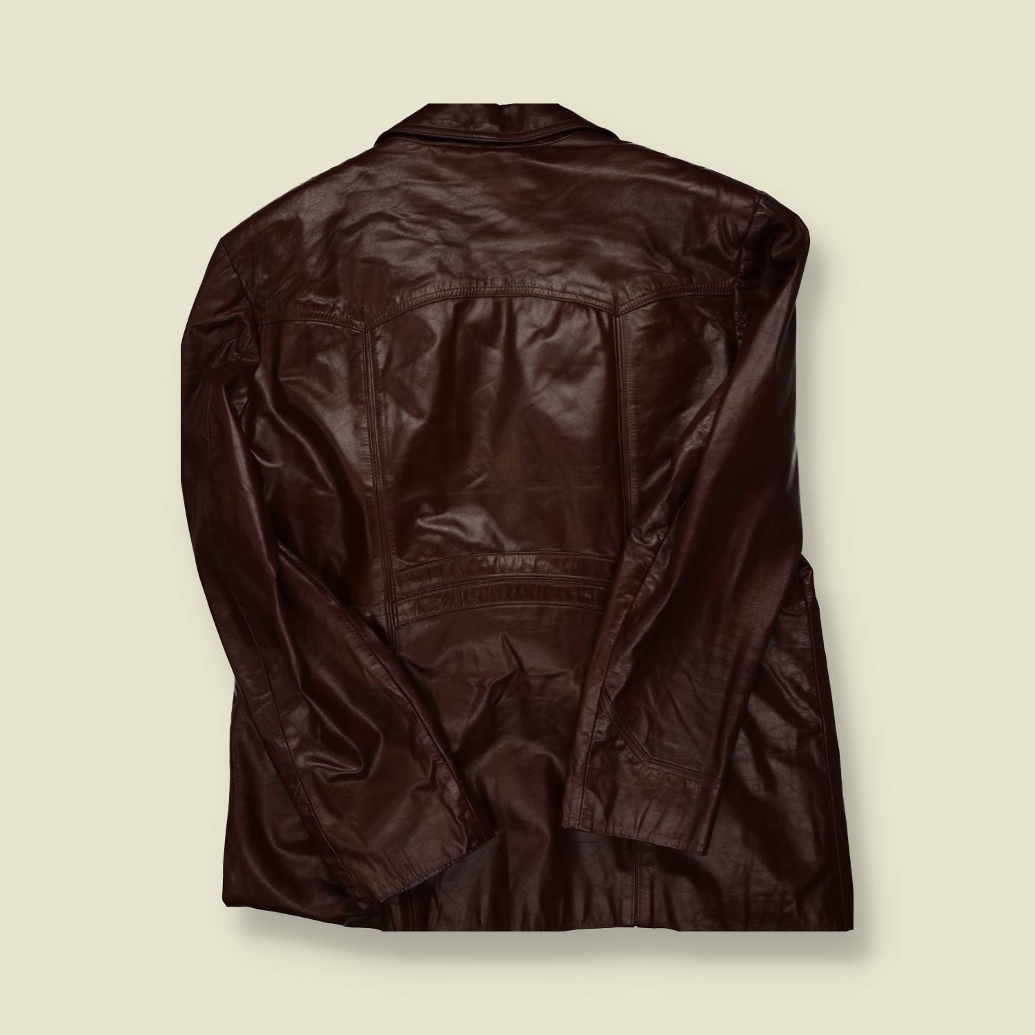 1970s Bernard Oxblood Leather Blazer Jacket - L/XL