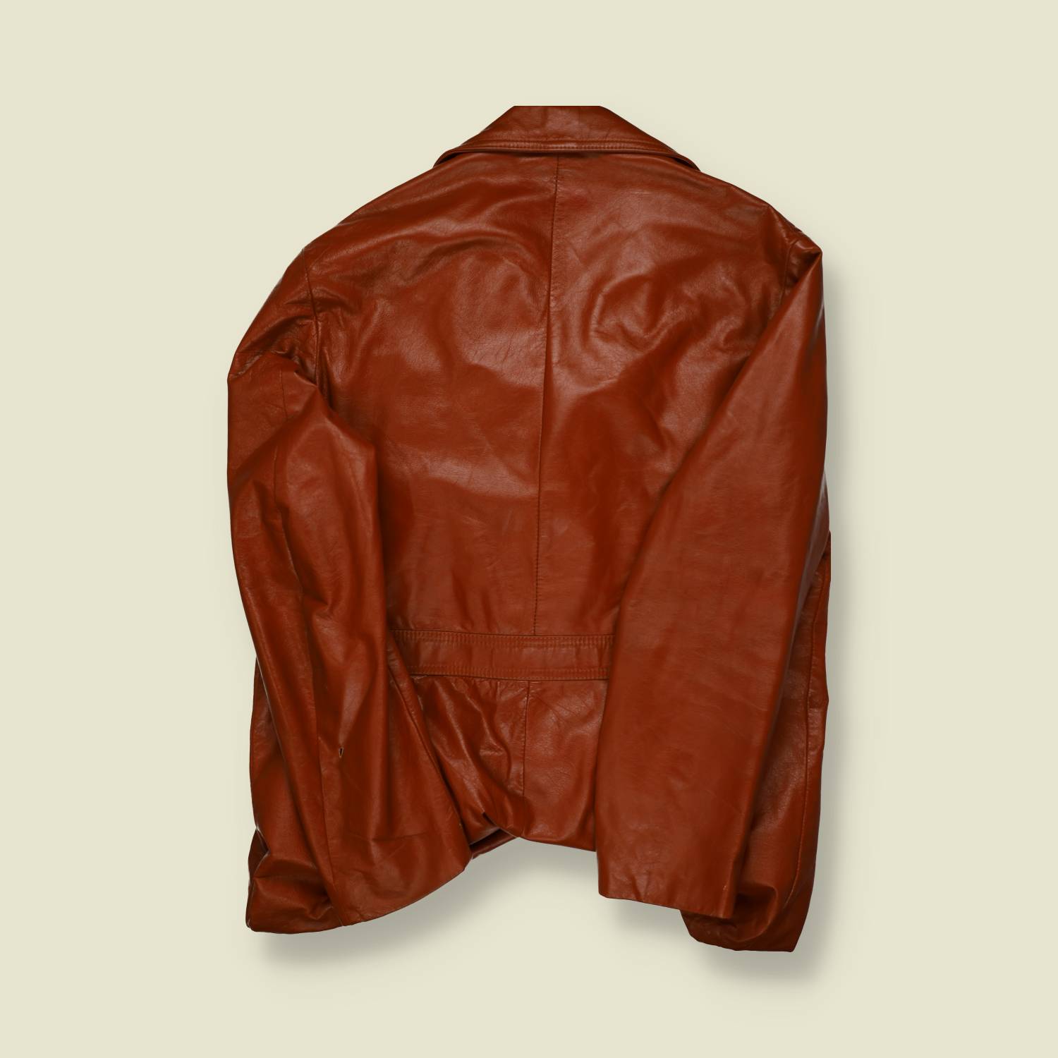 1970s Cognac Leather Blazer Jacket - L