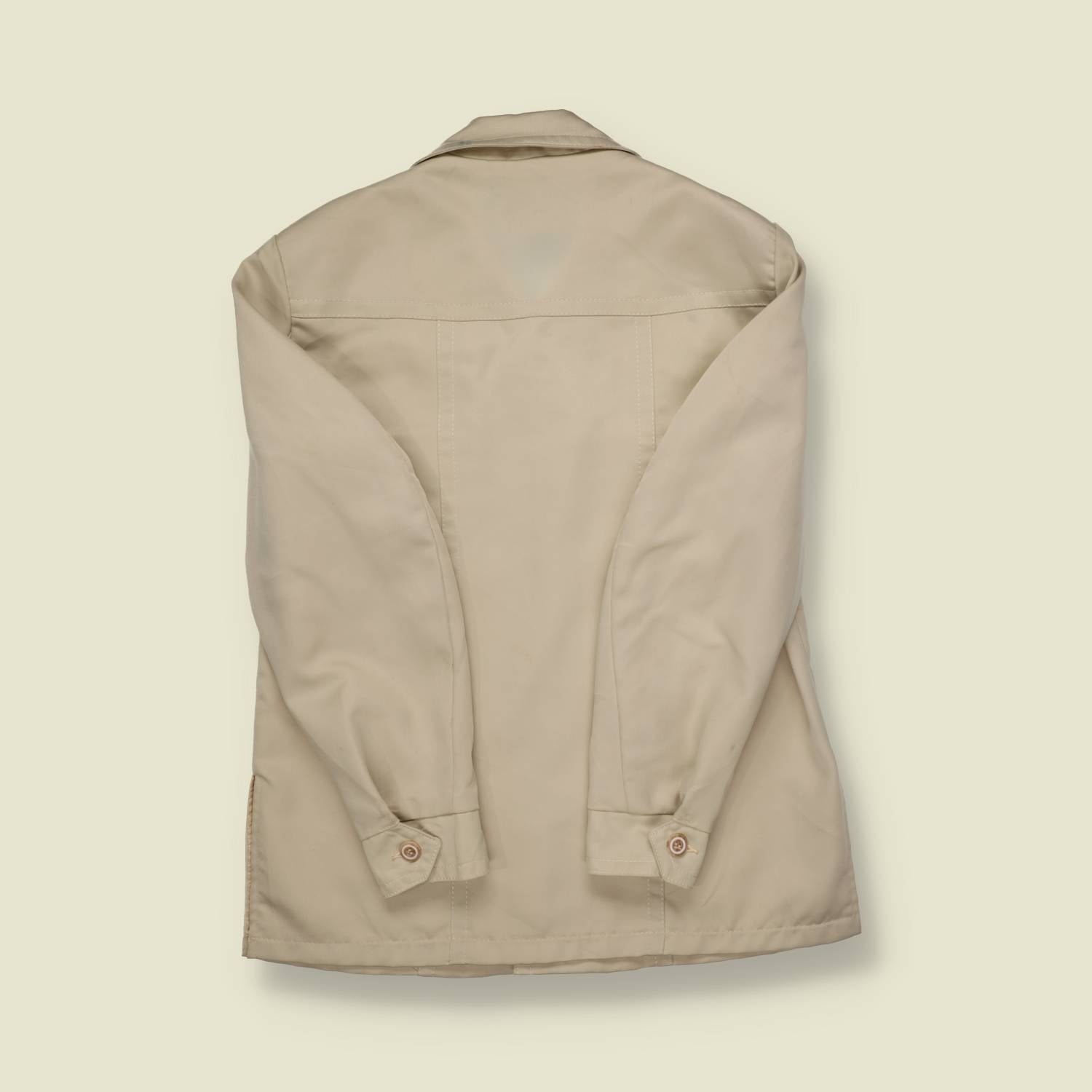 1970s JC Penney Cream Polyester Leisure Jacket - S/M