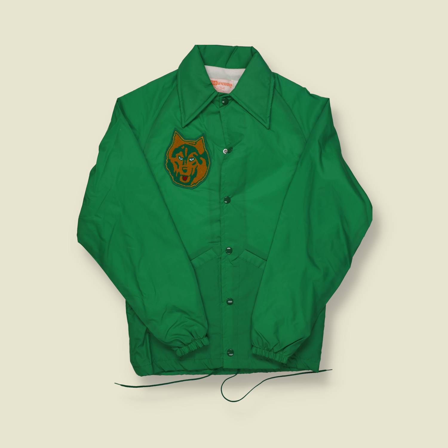 1970s Active Generation Husky Mascot Coaches Jacket - S/M