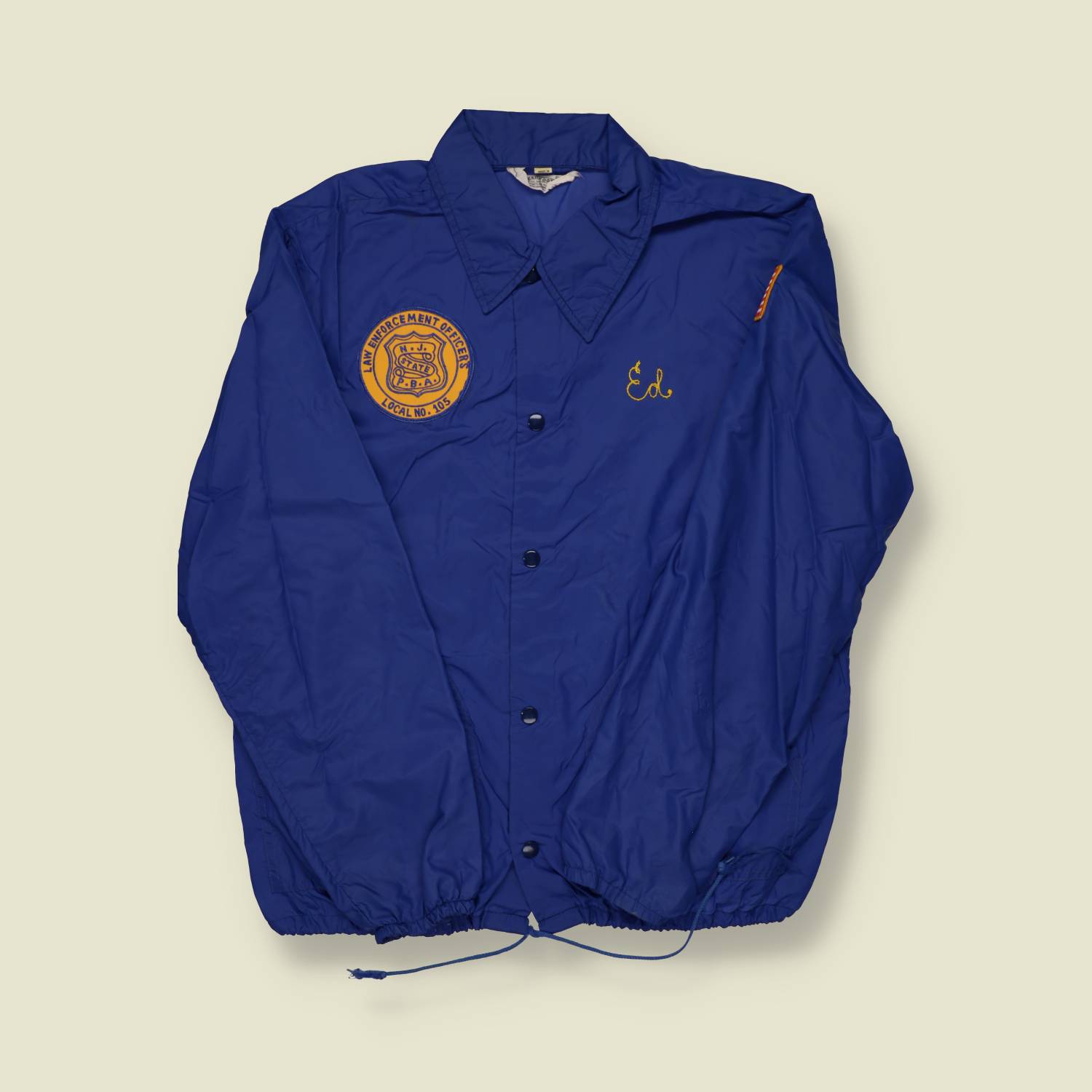 1970s P.B.A. Local 105 Chainstitch Coaches Jacket - L