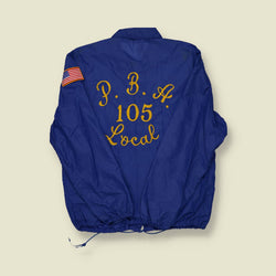 1970s P.B.A. Local 105 Chainstitch Coaches Jacket - L
