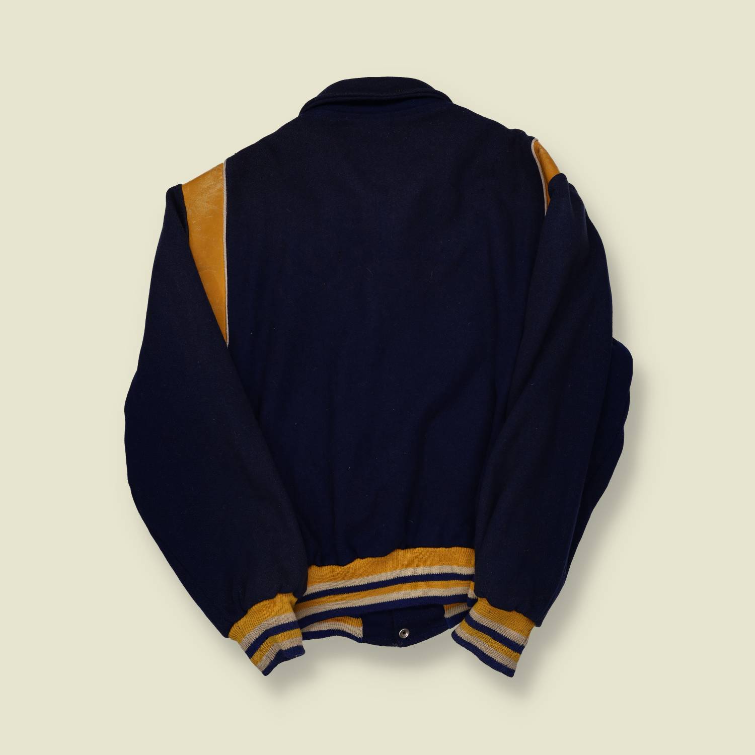 1960s Holloway Wool & Leather Trim Varsity Jacket - L