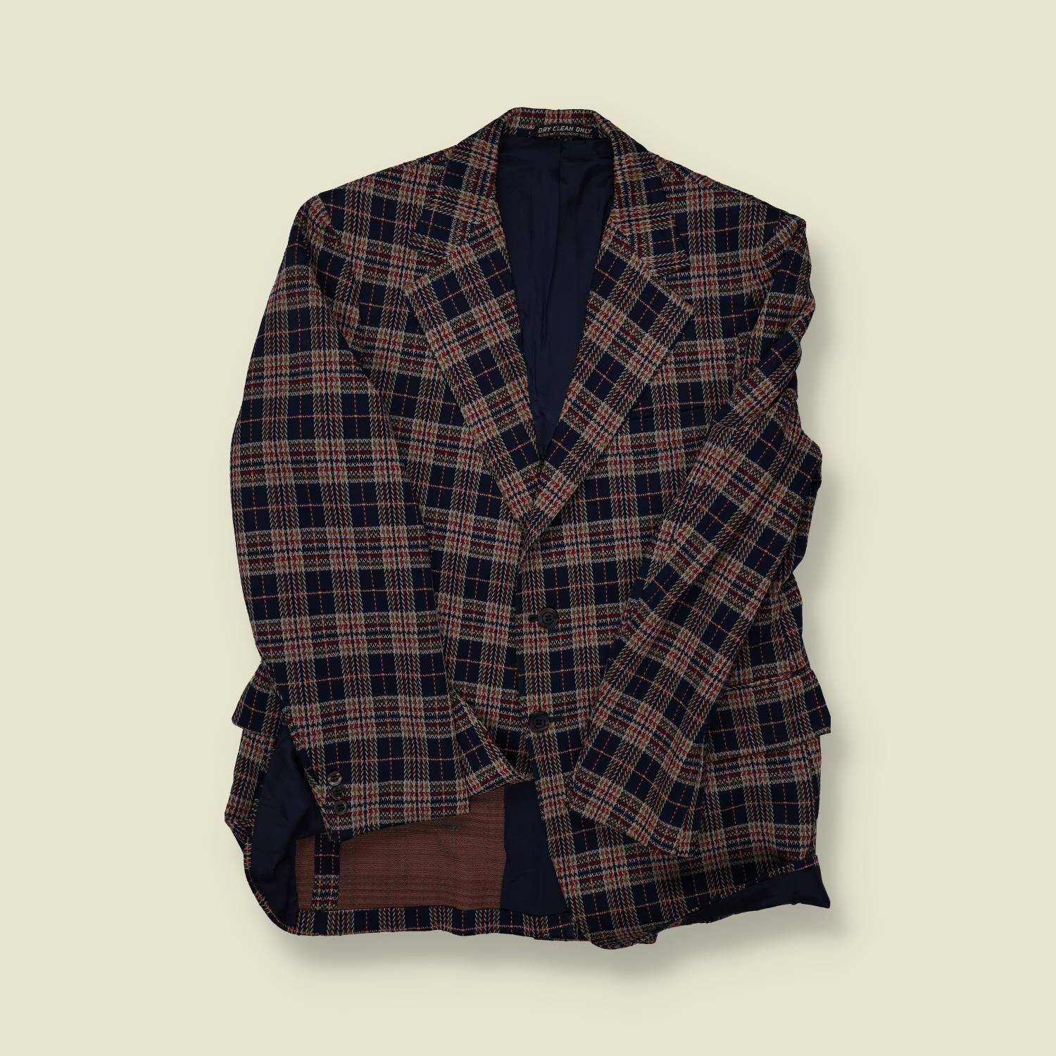 1970s Man Style Plaid Sports Jacket - M