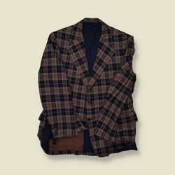 1970s Man Style Plaid Sports Jacket - M