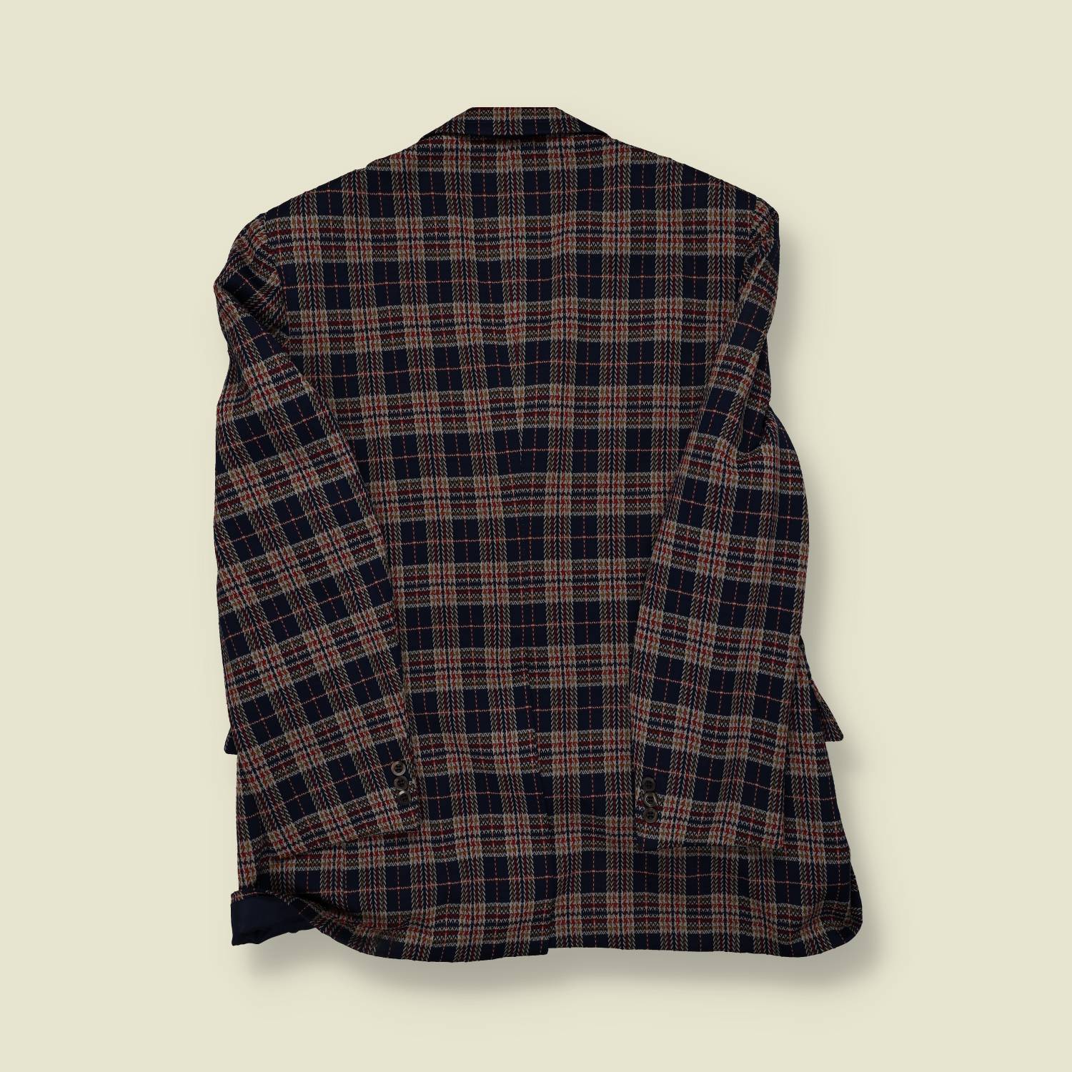 1970s Man Style Plaid Sports Jacket - M
