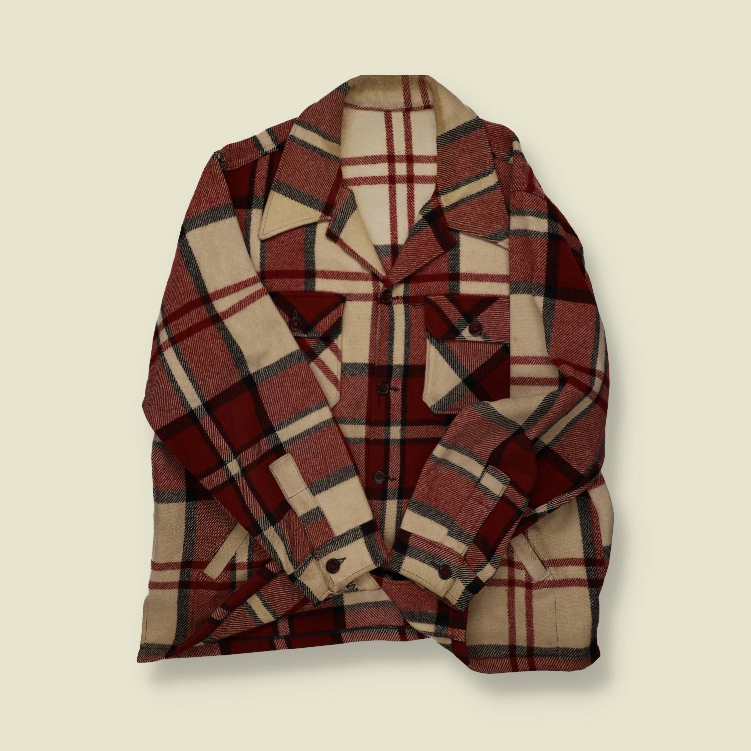 1970s Jack Anna Wool Plaid Shirt Jacket - XL