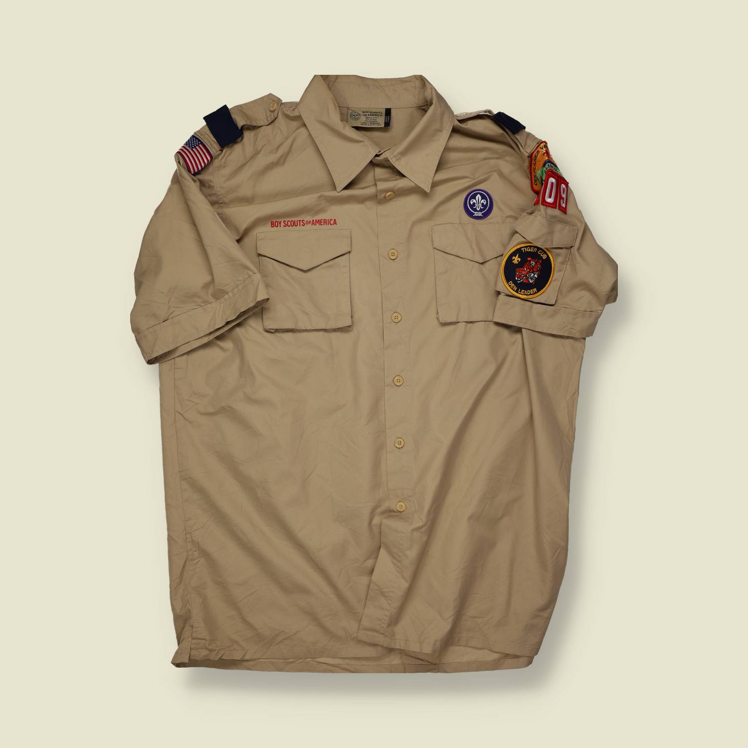 1990s Boy Scouts of America Short Sleeve Uniform Shirt - M/L