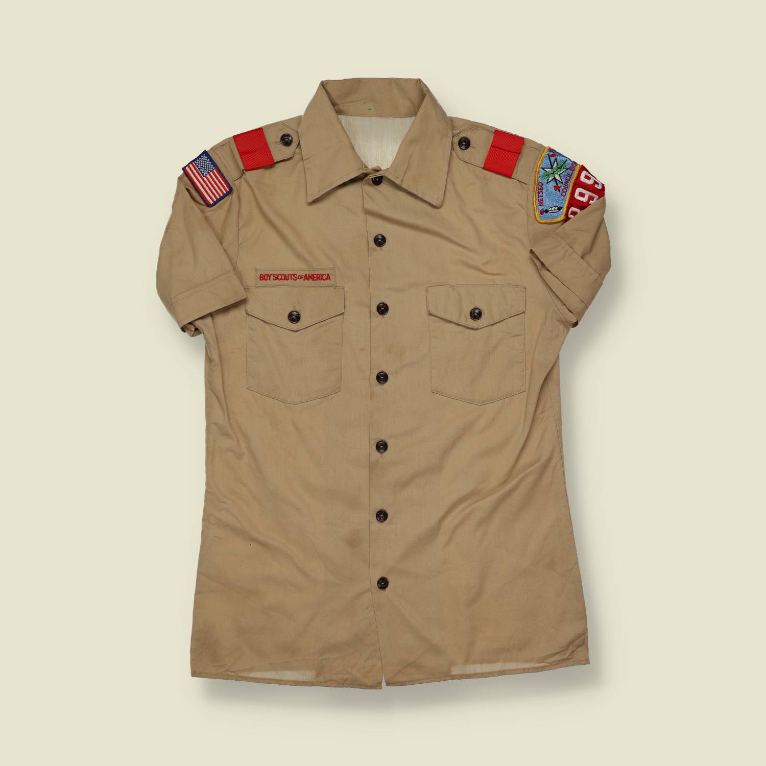 1980s Boy Scouts of America Uniform Shirt – Patched - S