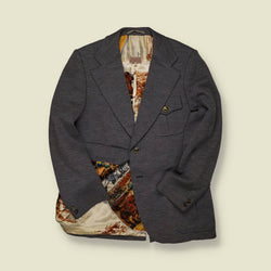 1970s | Cortofil | Sports Coat – Charcoal with Printed Lining - S