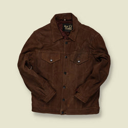 1980s | Real Leather | Trucker Jacket – Brown (Made in England) - XS/S