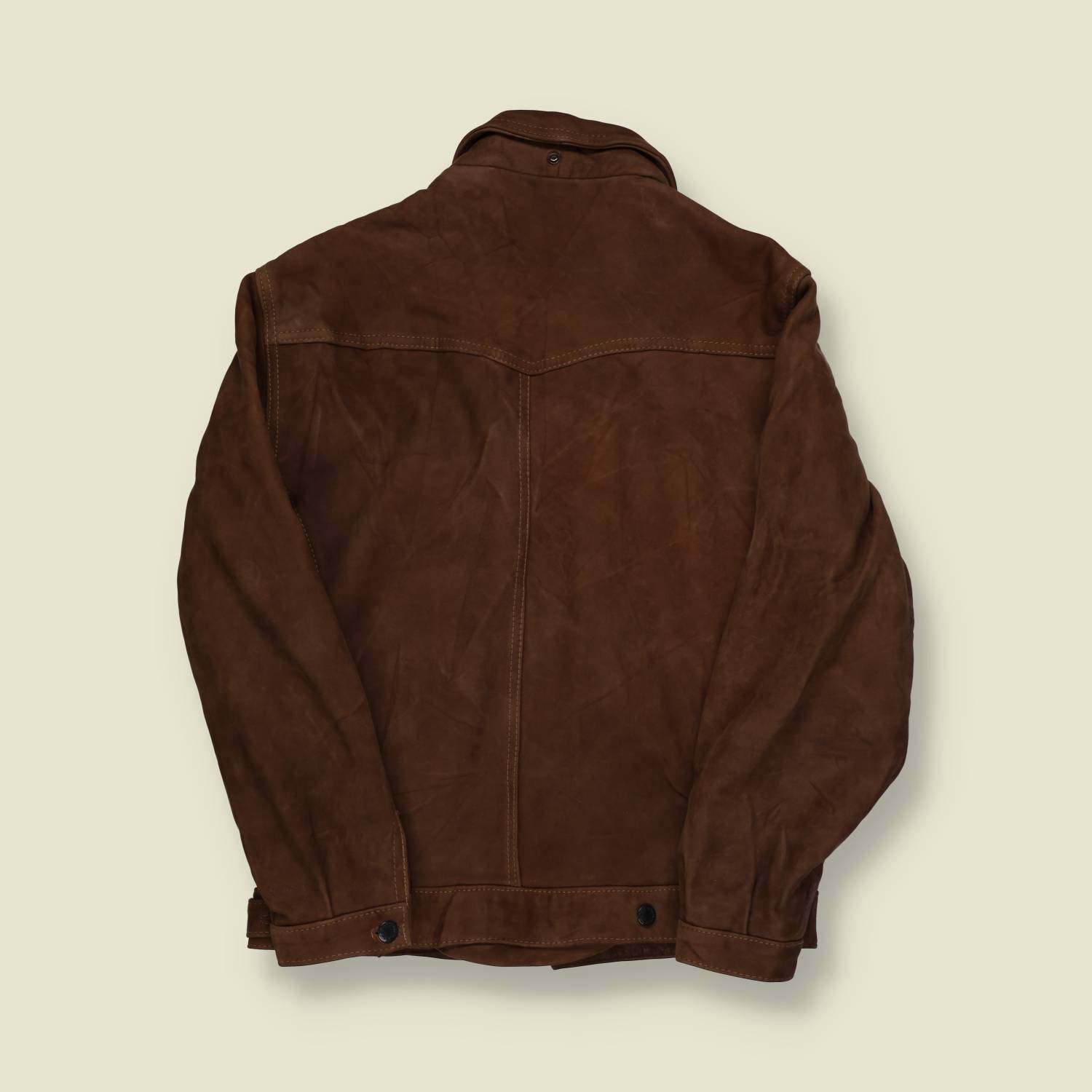 1980s | Real Leather | Trucker Jacket – Brown (Made in England) - XS/S