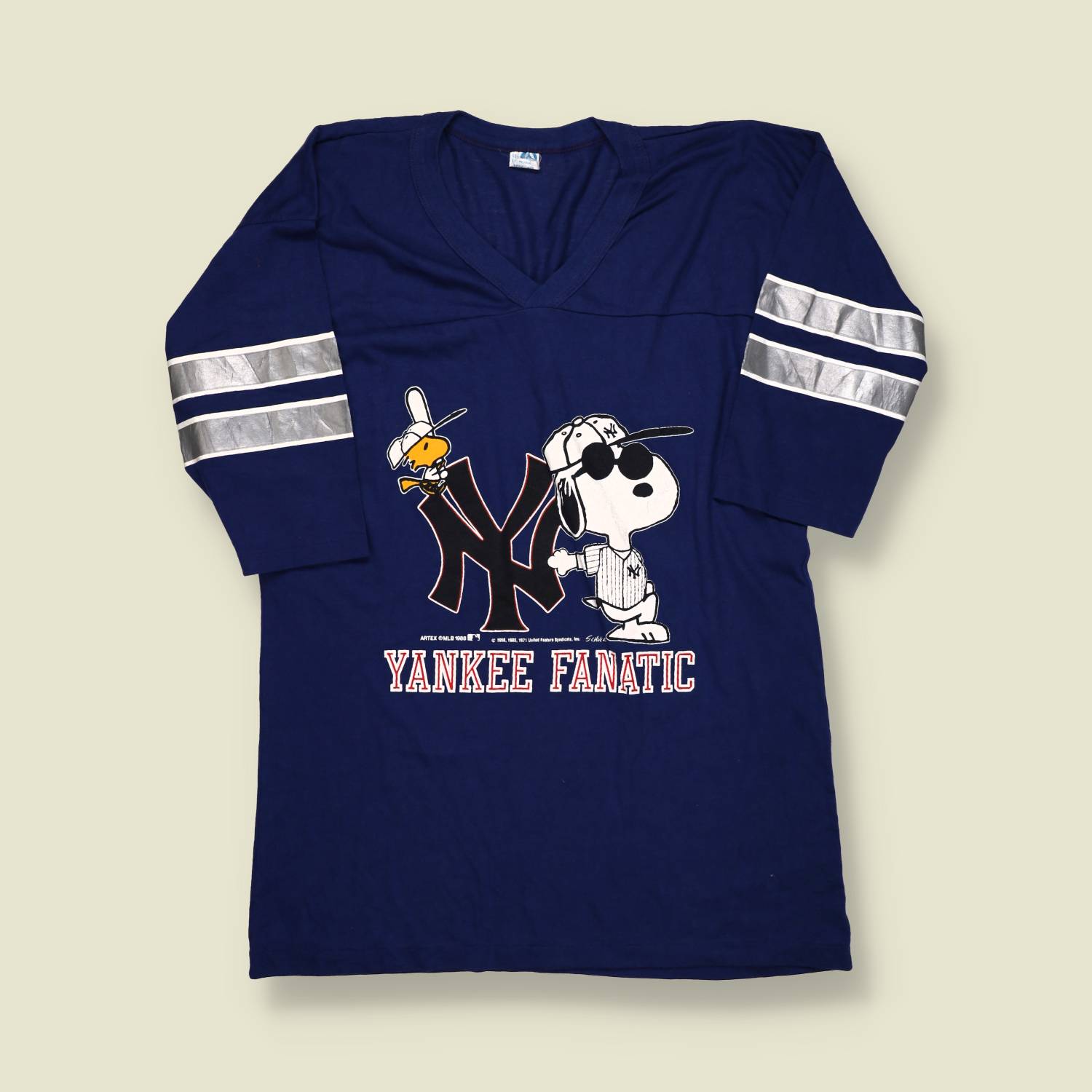 1986 | Artex | Snoopy “Yankee Fanatic” Jersey Tee – Navy - S/M