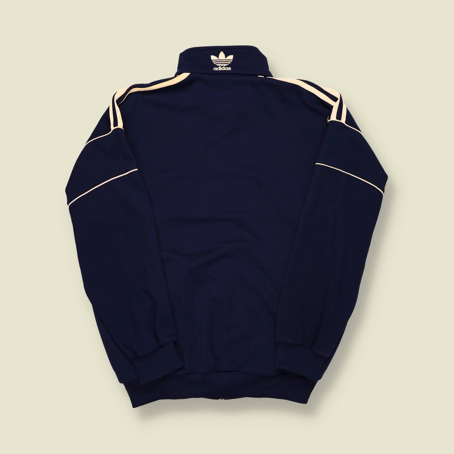 1980s | Adidas | AS Tullins Fures Football Track Jacket – Navy/Cream/Red - L
