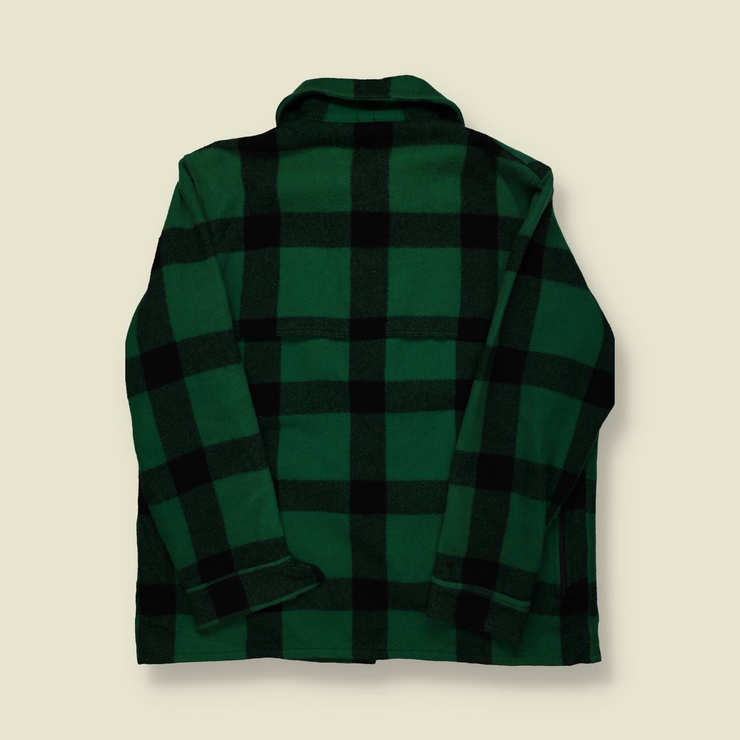 1960s | Johnson Woolen Mills | Buffalo Plaid Wool Zip Jacket – Green/Black - L