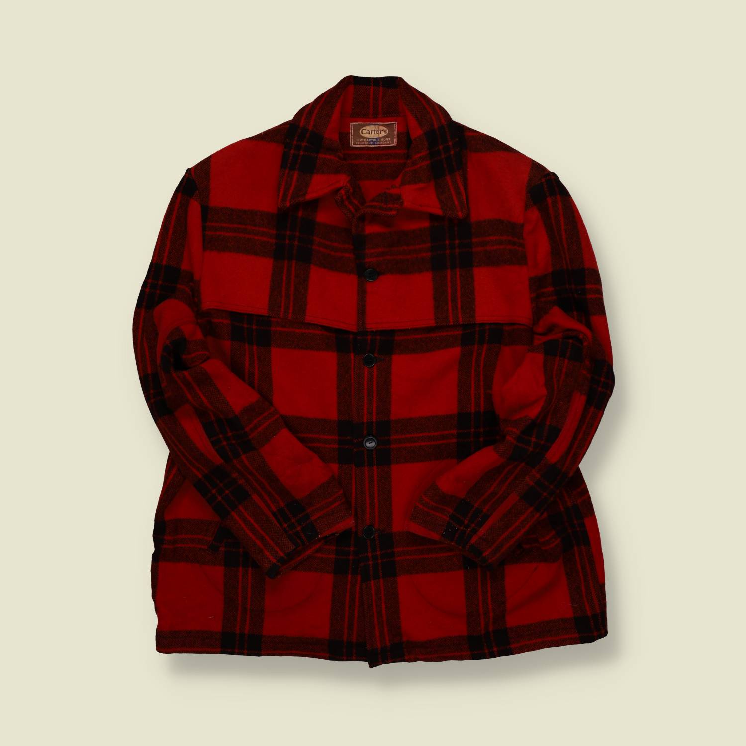 1940s–50s | Carter’s | Wool Hunting Jacket – Red/Black Plaid - M