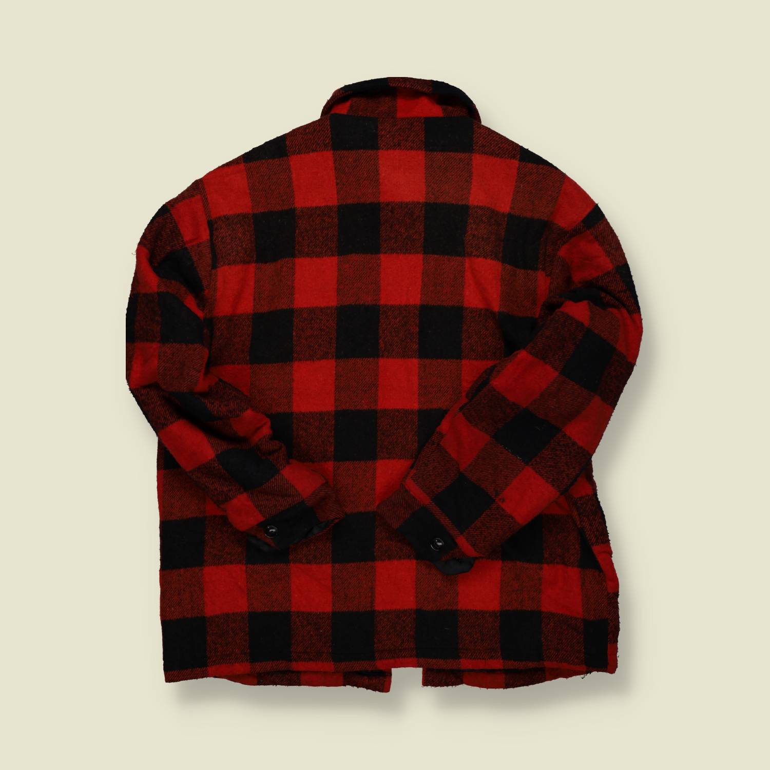 1960s | Unbranded | Buffalo Plaid Wool Hunting Jacket – Red/Black - M/L