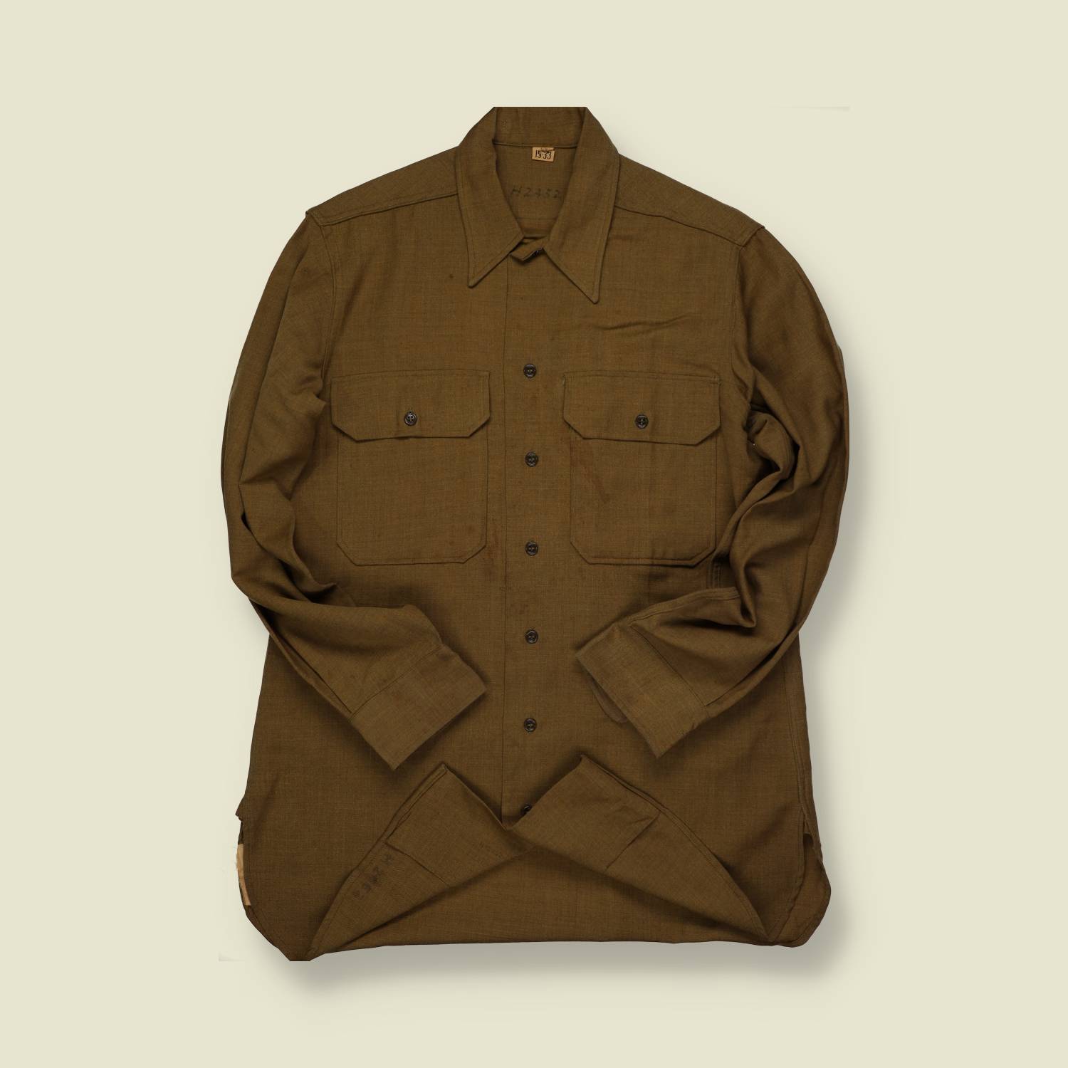 1940s | U.S. Military | Wool Field Shirt – Olive Drab - S