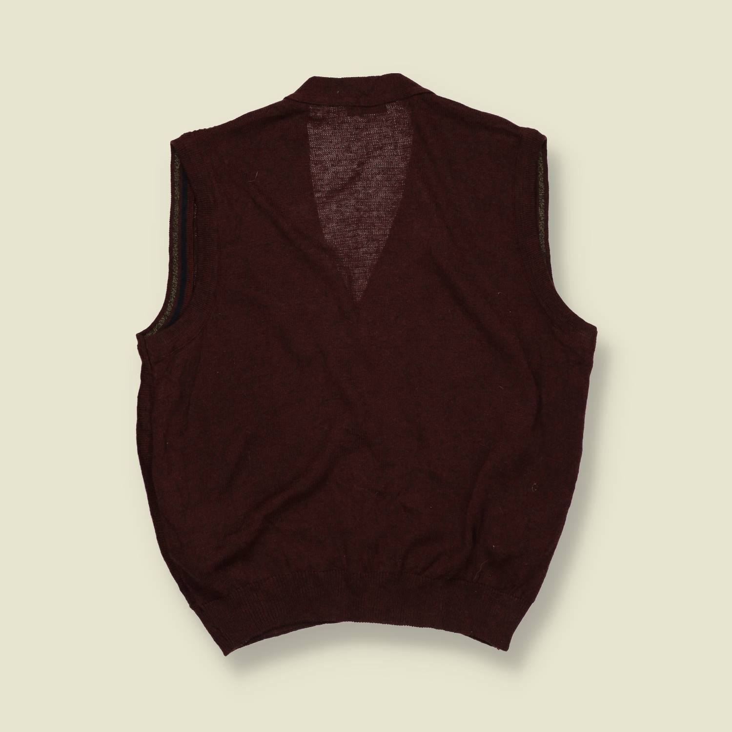 1990s | Cooper | Patterned Knit Button Vest – Brown/Black - S/M