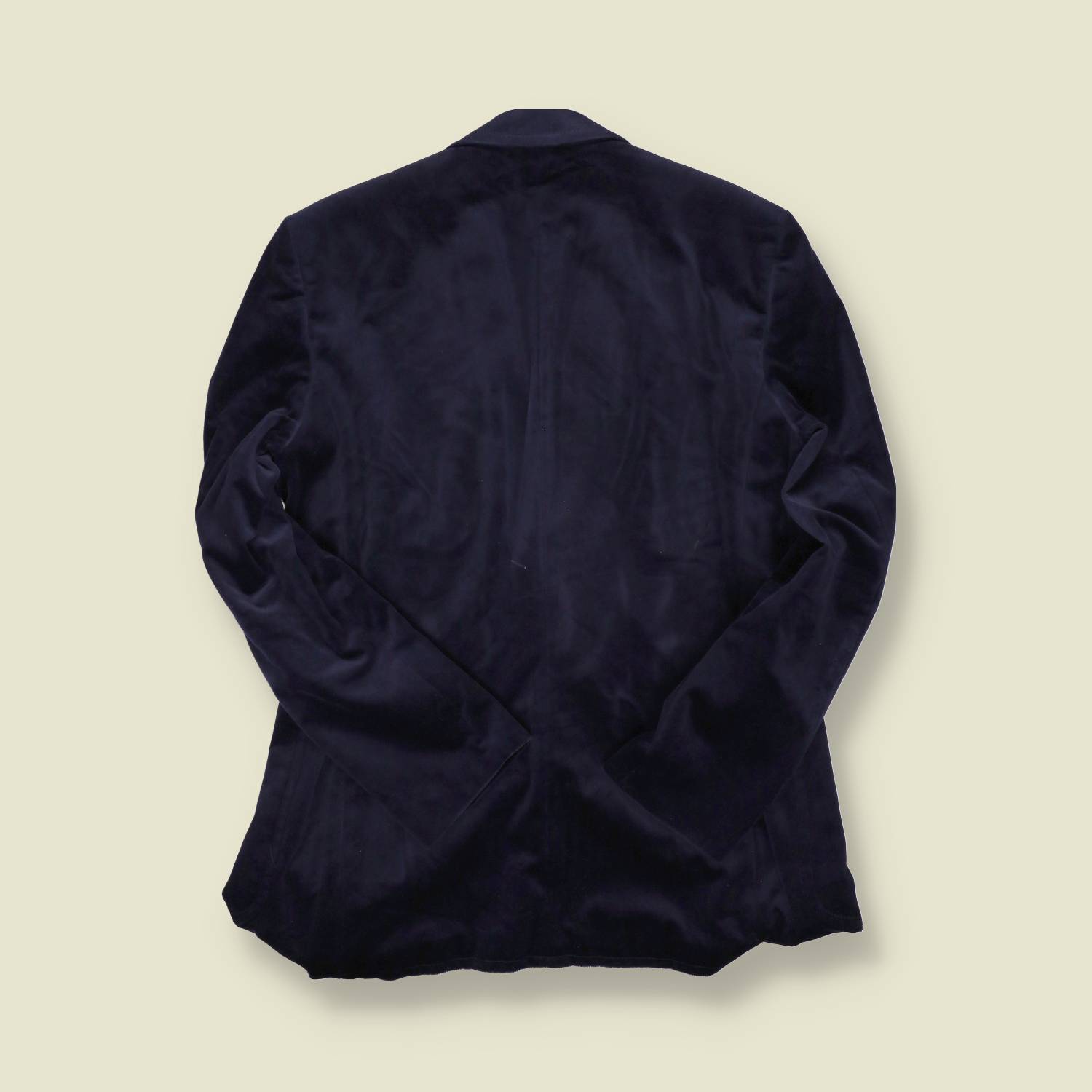 1970s | Unbranded | Velvet Blazer – Navy with Red Lining - S