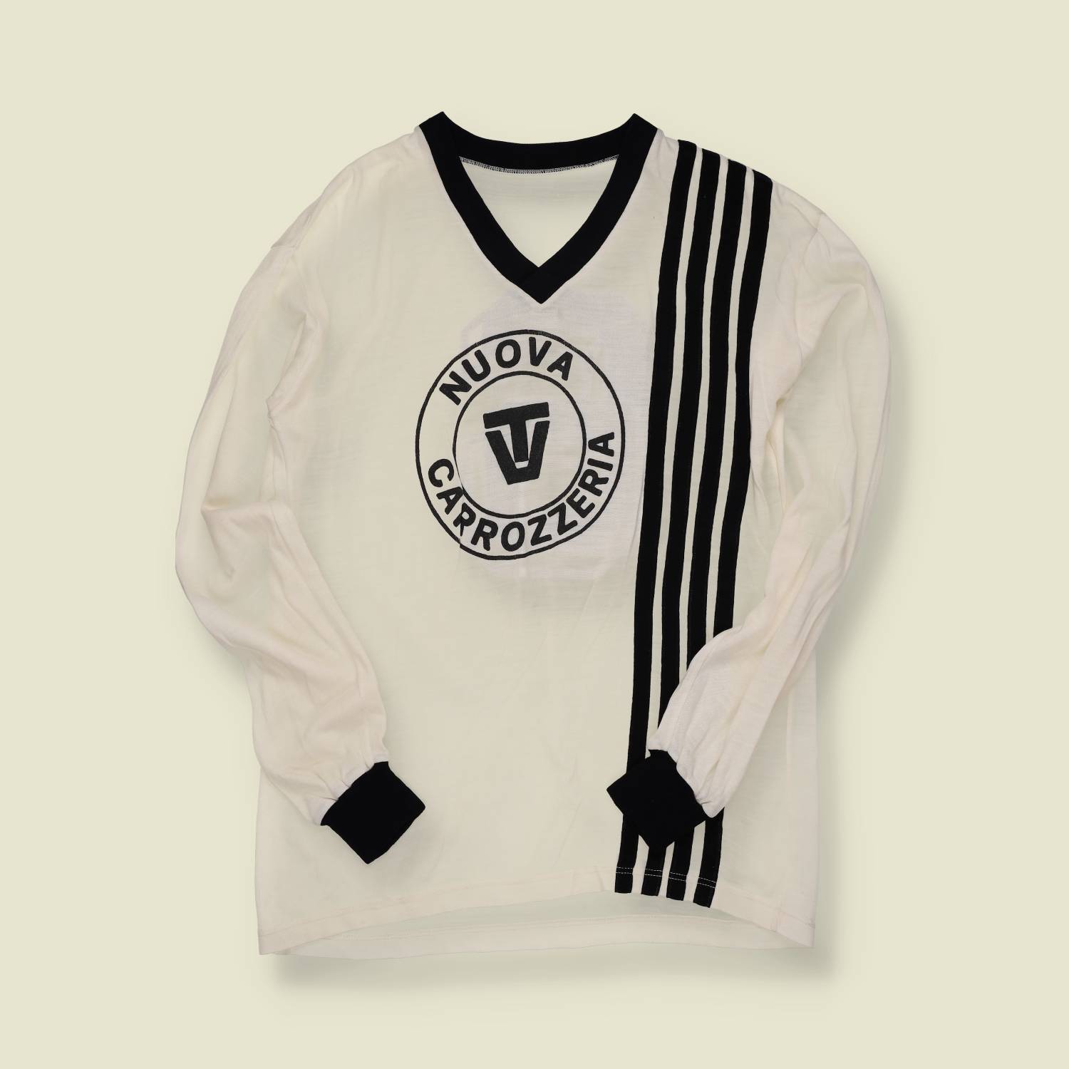 1970s | Nuova Carrozzeria | Italian Football Jersey – White & Black - S