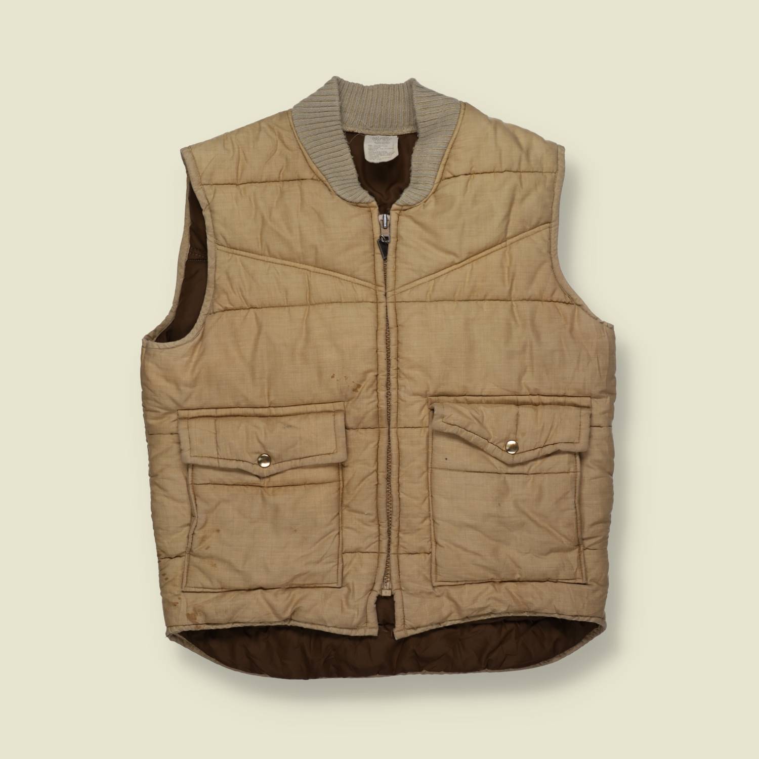 1960s–1970s | Walls | Quilted Work Vest – Beige - XS/S