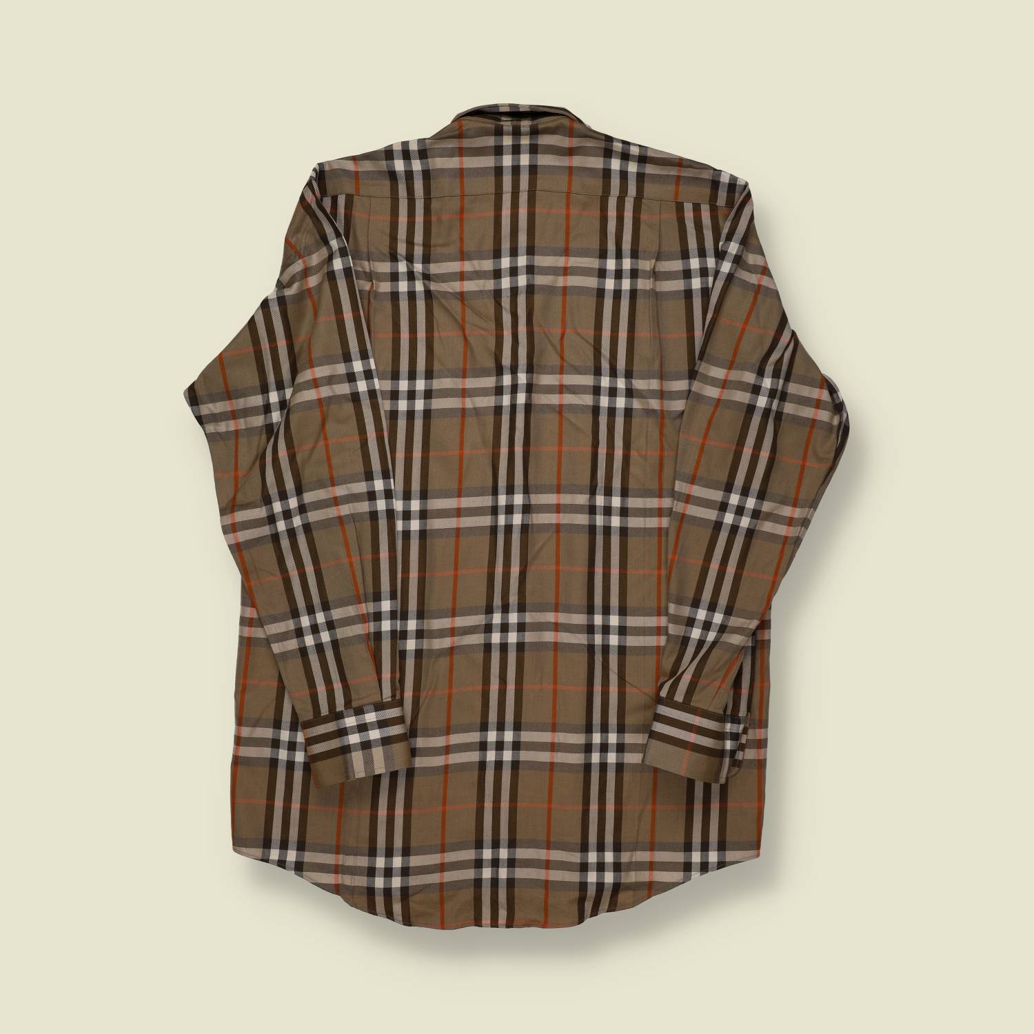 1990s | Burberrys | Nova Check Cotton Shirt – Olive & Rust - S