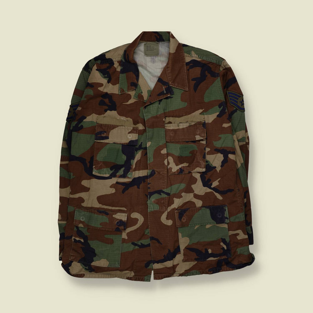 1980s–1990s U.S. Air Force | Woodland BDU Shirt | Camouflage - XXL
