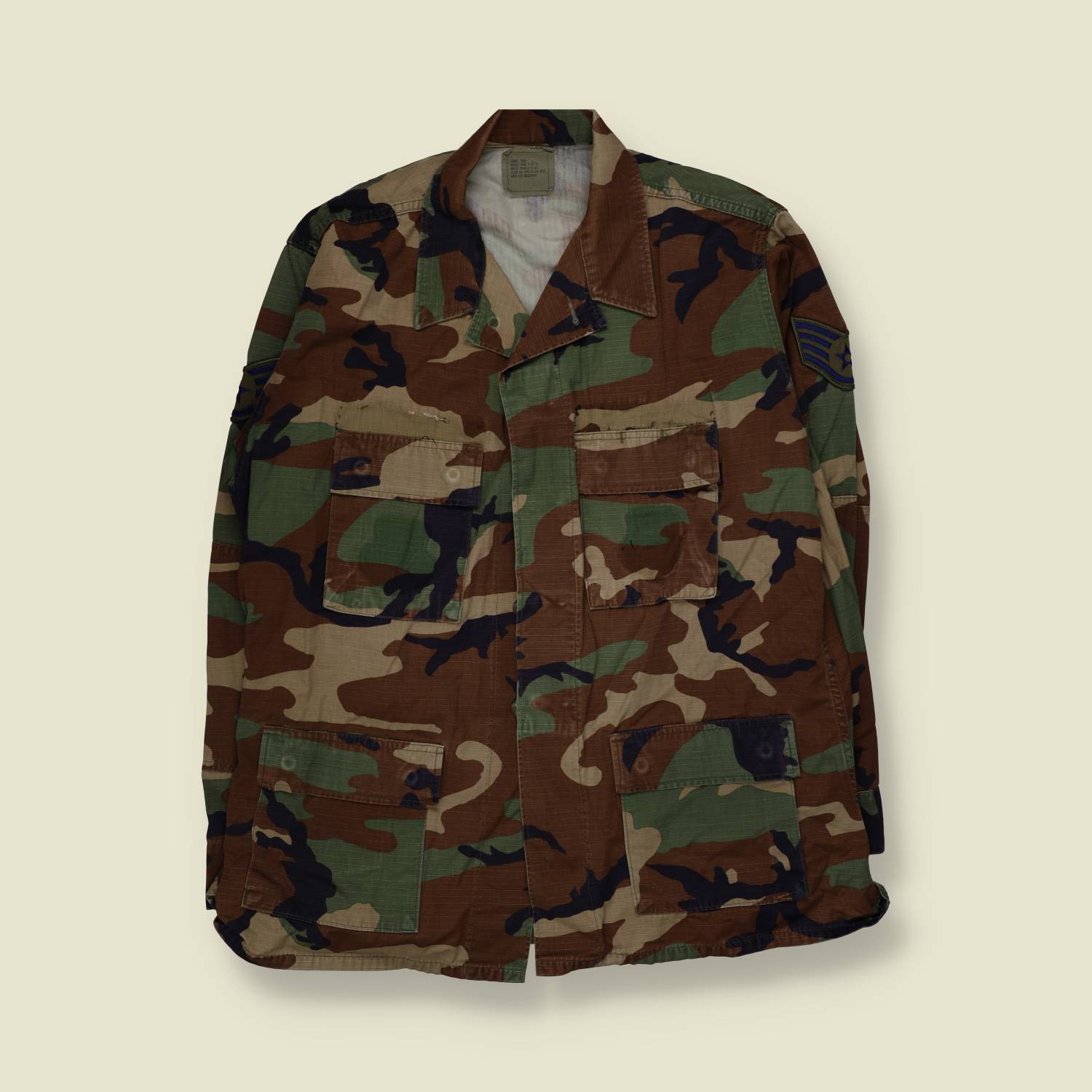 1980s–1990s U.S. Air Force | Woodland BDU Shirt | Camouflage - XXL