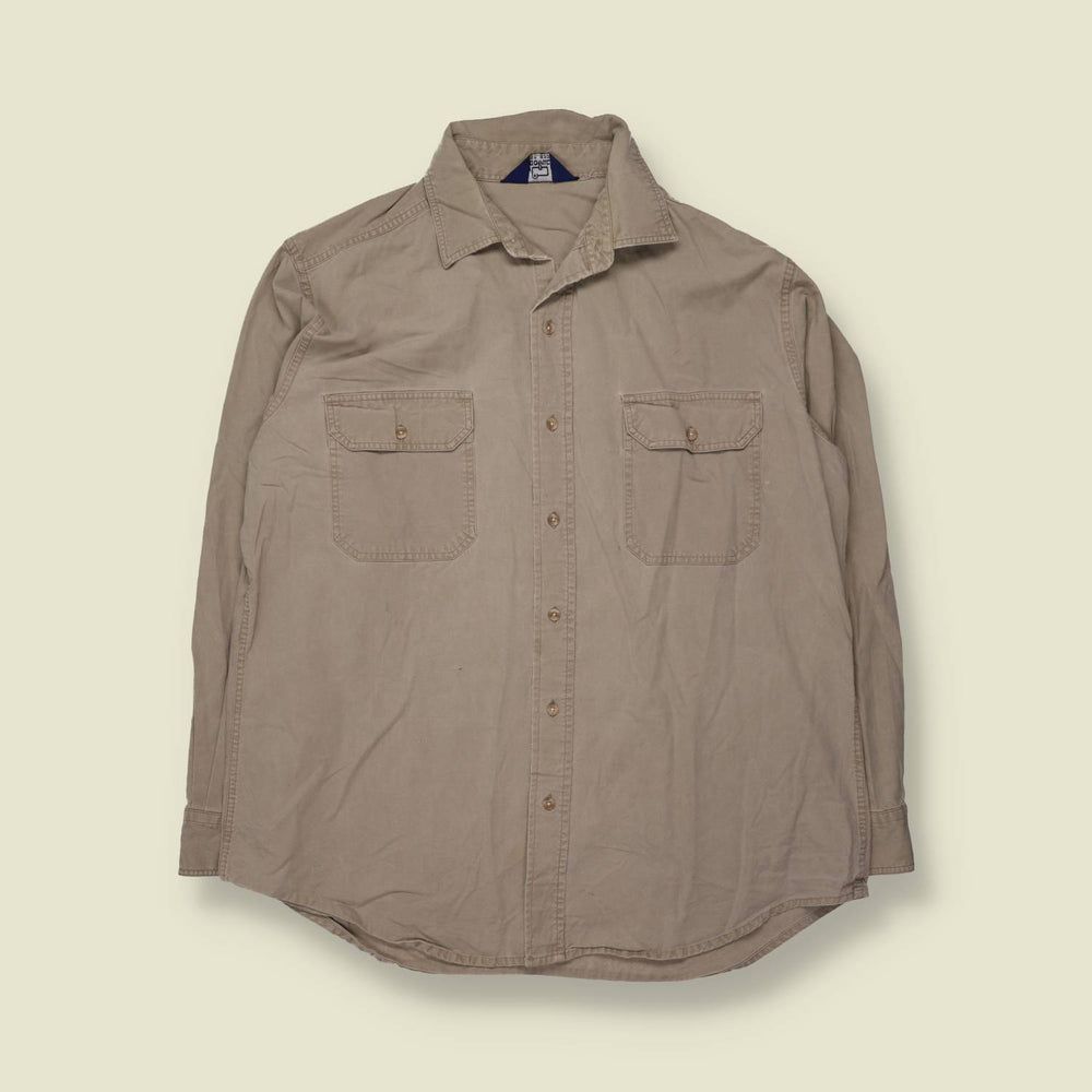 1990s | Woolrich | Denim Shirt | Beige - 3XL