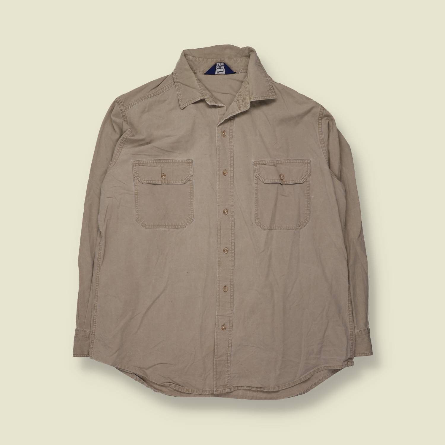 1990s | Woolrich | Denim Shirt | Beige - 3XL