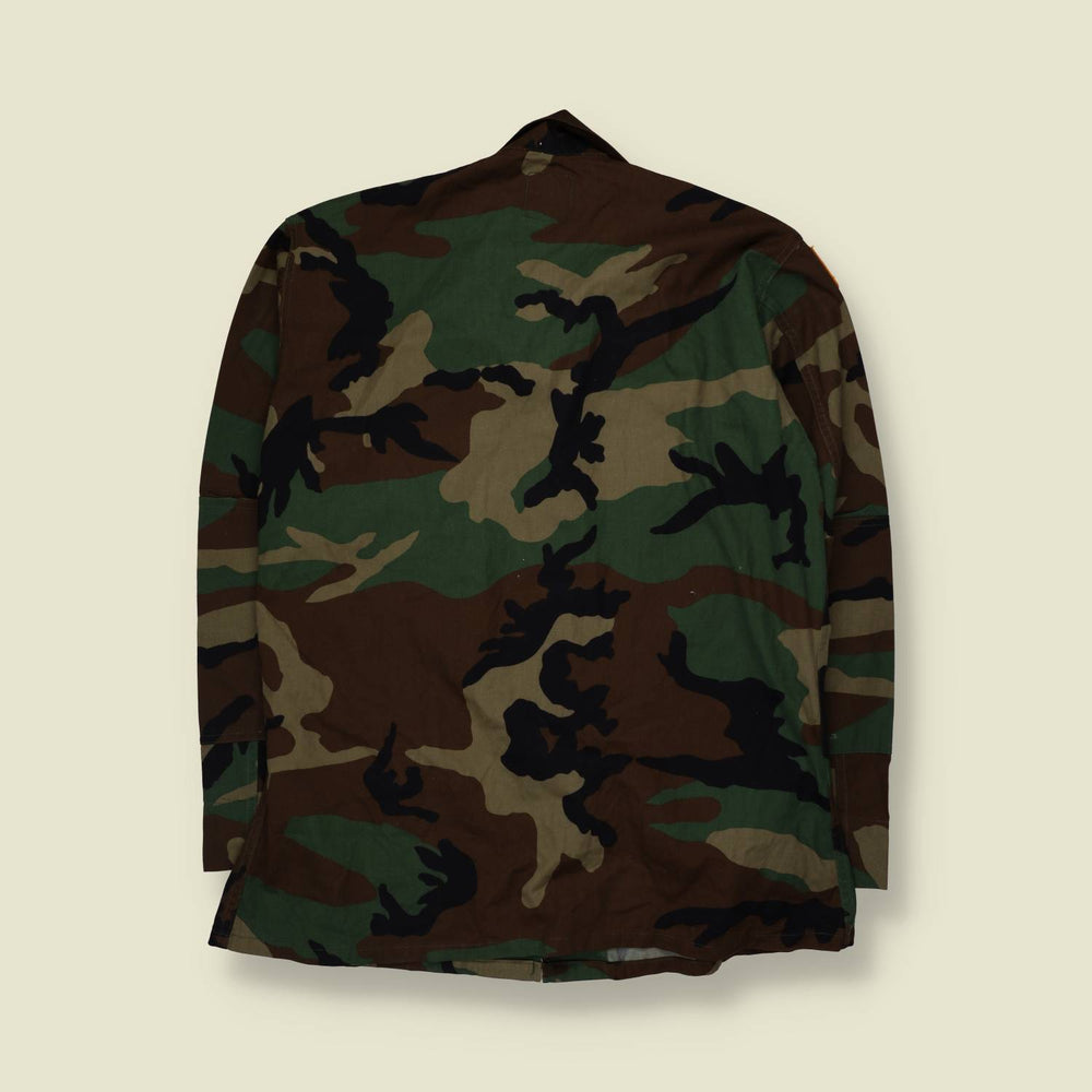 1980s–1990s U.S. Army | Woodland BDU Shirt | Camouflage - L