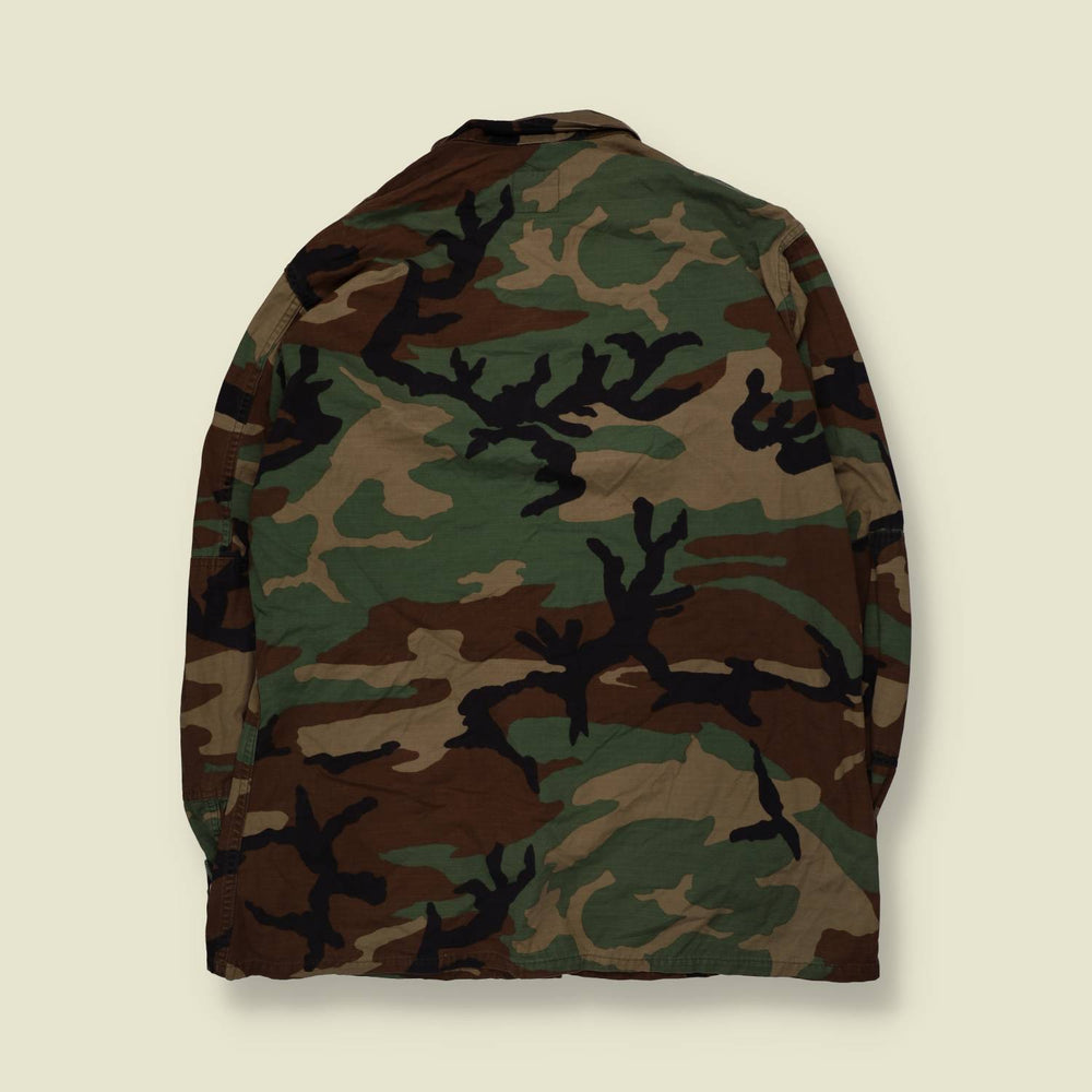 1980s–1990s U.S. Army | Woodland BDU Shirt | Camouflage - L