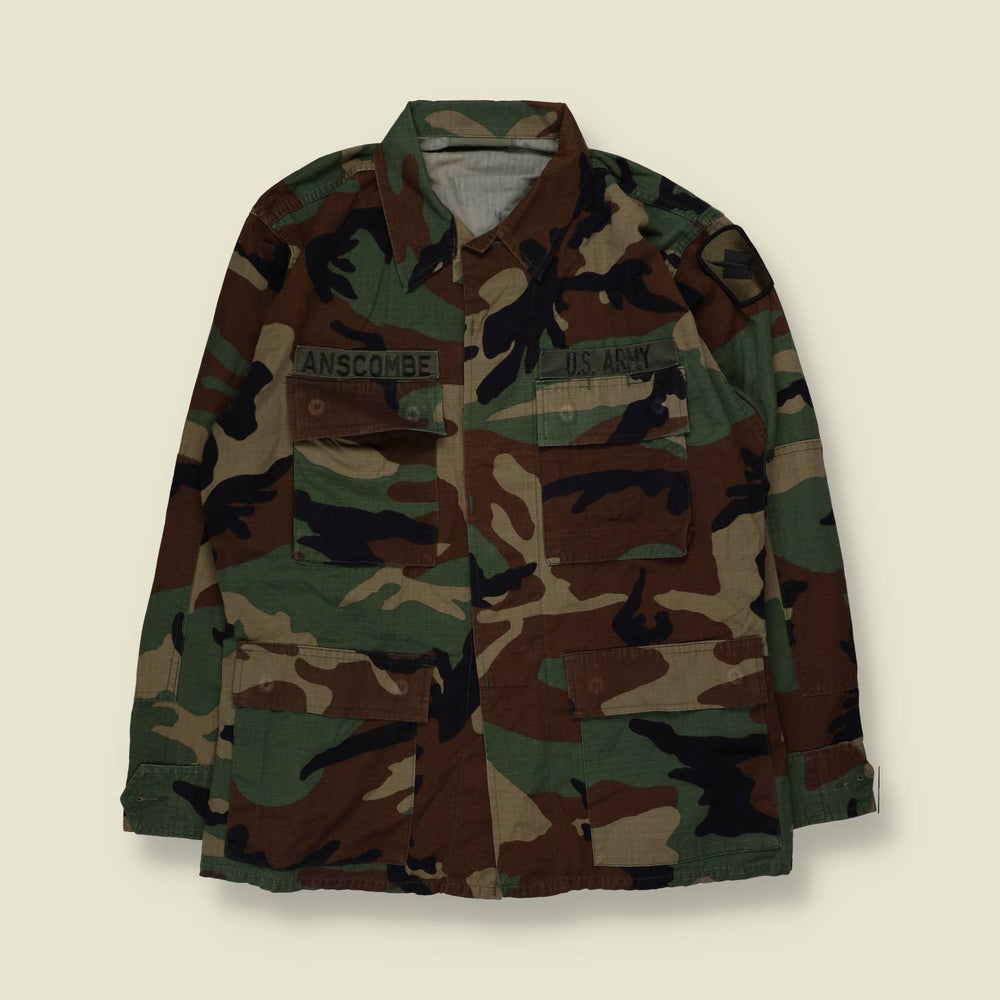 1980s–1990s U.S. Army | Woodland BDU Shirt | Camouflage - M