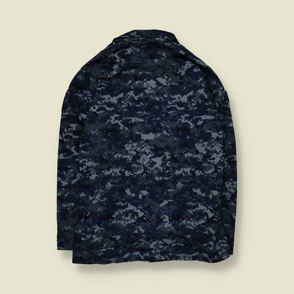 2000s–2010s U.S. Navy | Digital Camouflage Shirt | Blue Camo - L