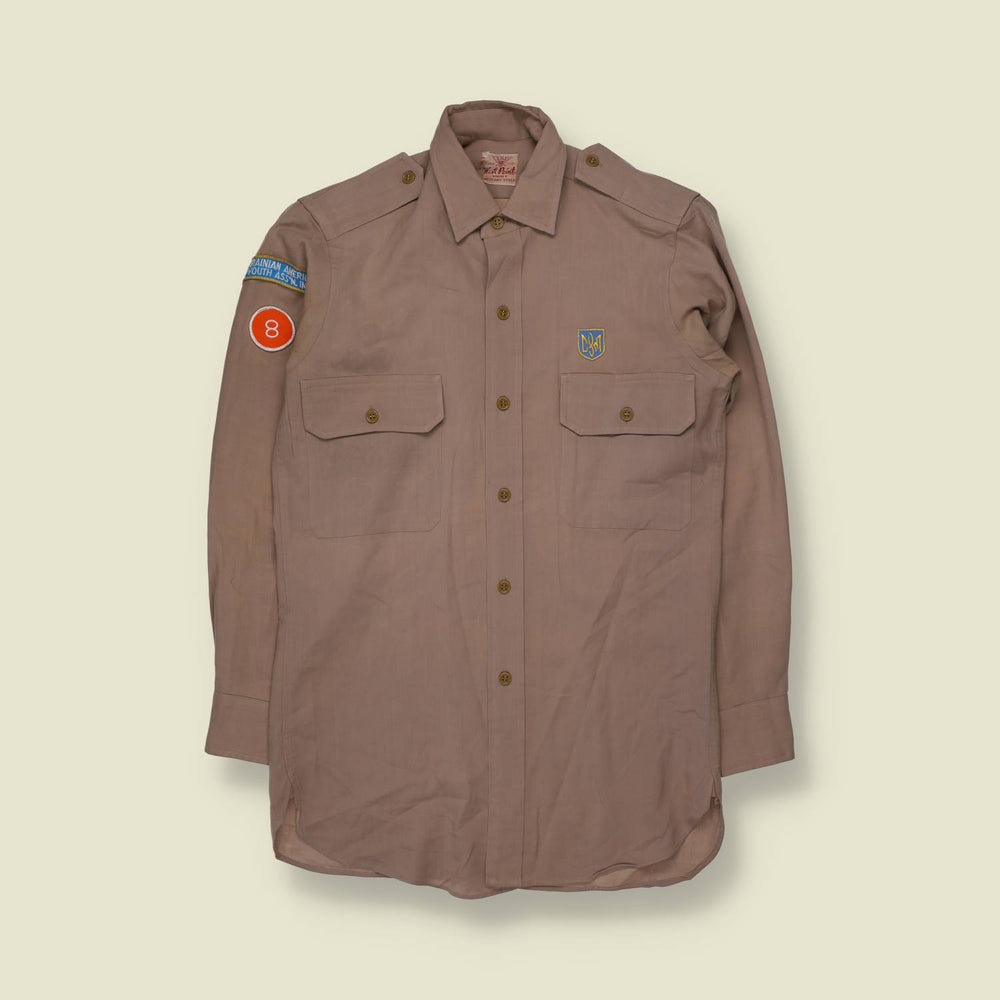 1960s Ukrainian American Youth Association | Uniform Shirt | Tan - S