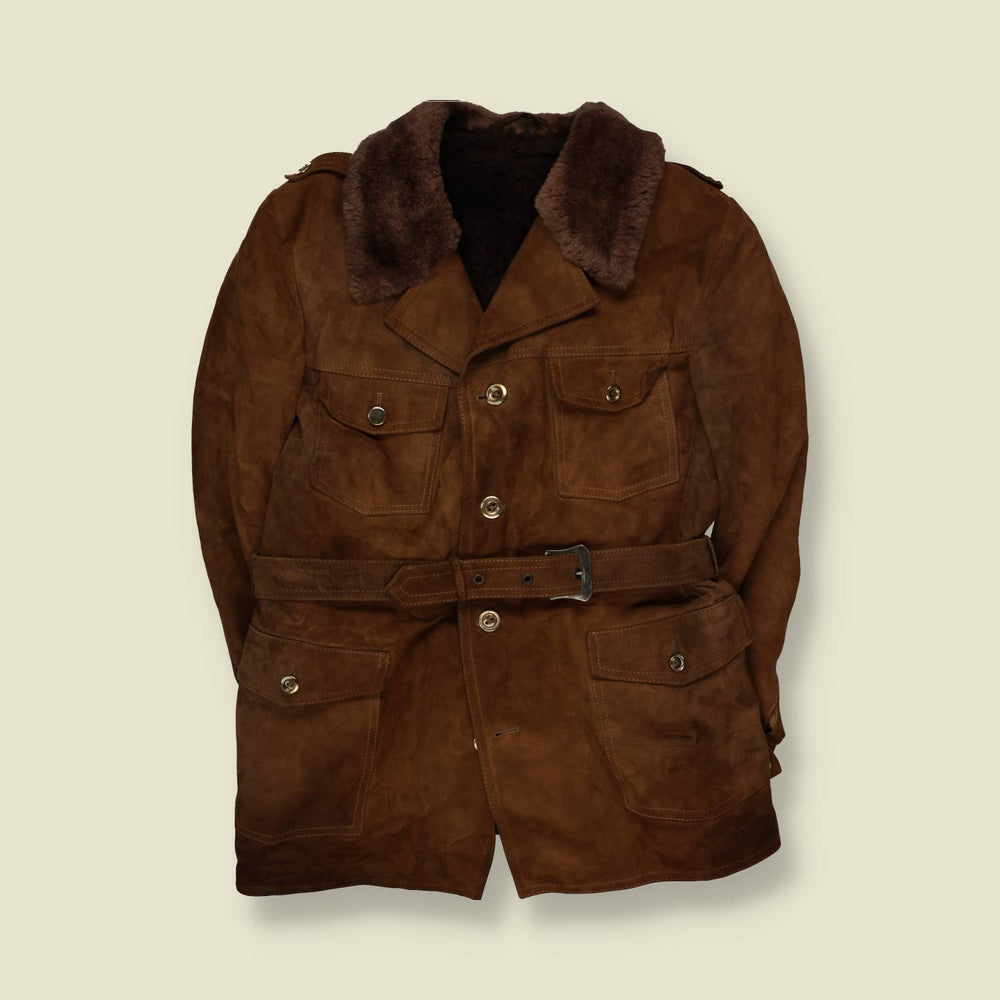 1970s | Belted Suede Jacket | Brown - L