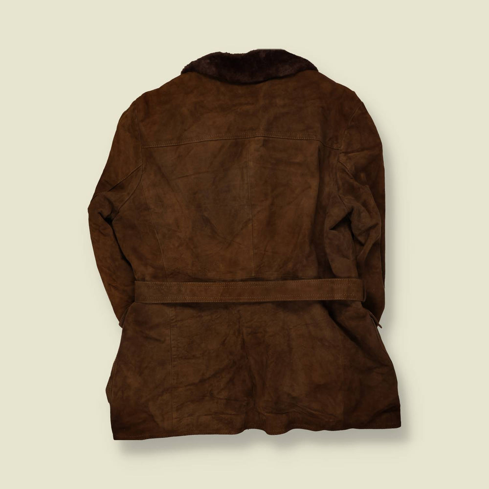 1970s | Belted Suede Jacket | Brown - L